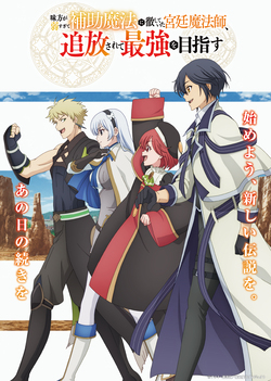 Дата премьеры и подробности аниме «Mikata ga Yowasugite Hojo Mahou ni Tesshiteita Kyuutei Mahoushi, Tsuihou sarete Saikyou wo Mezashimasu»