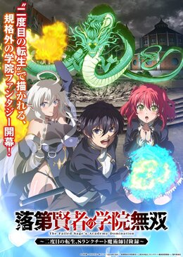 Трейлер и подробности аниме «Rakudai Kenja no Gakuin Musou: Nidome no Tensei, S-Rank Cheat Majutsushi Boukenroku»
